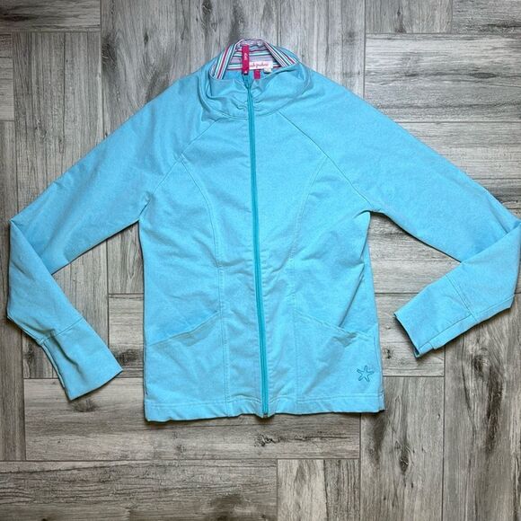 Fresh Produce Ladies Light Blue Stretchable Zip-up Mock Neck Jackets Size XS - Picture 1 of 13